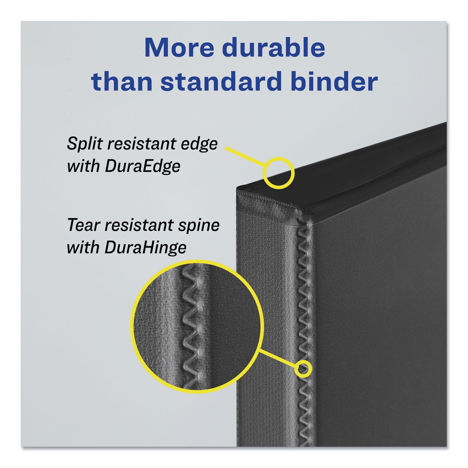 Avery® Durable View Binder with DuraHinge and EZD Rings, 3 Rings, 4" Capacity, 11 x 8.5, Black, (9800)