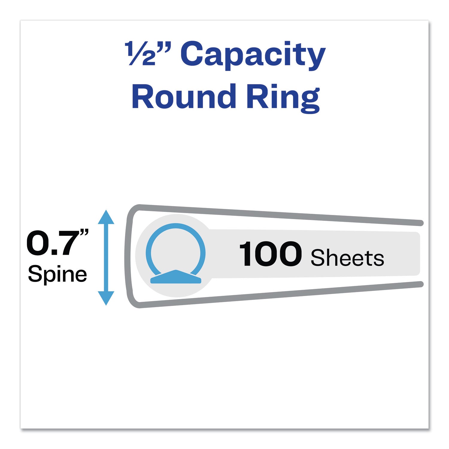 Avery® Mini Size Durable View Binder with Round Rings, 3 Rings, 0.5" Capacity, 8.5 x 5.5, White