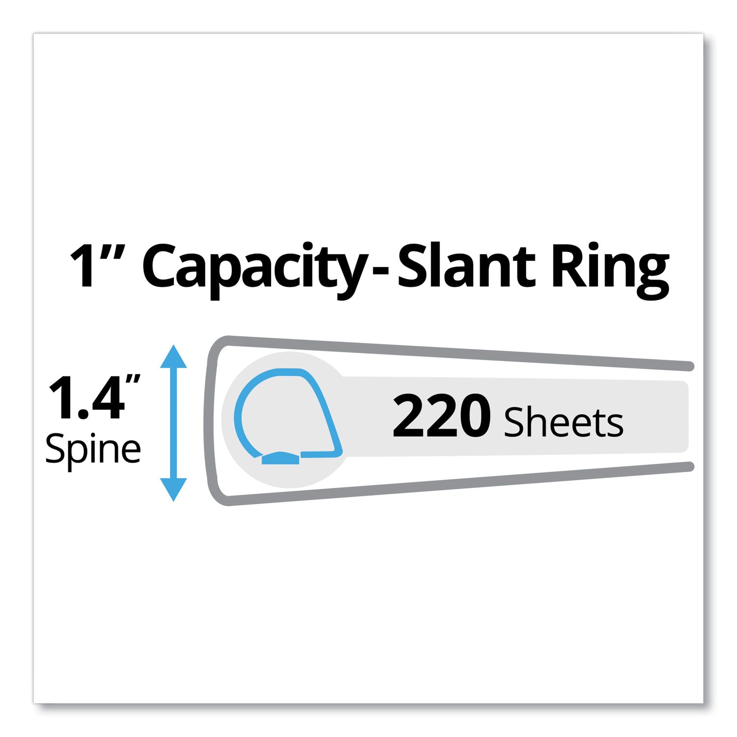 Avery® Durable Non-View Binder with DuraHinge and Slant Rings, 3 Rings, 1" Capacity, 11 x 8.5, Blue