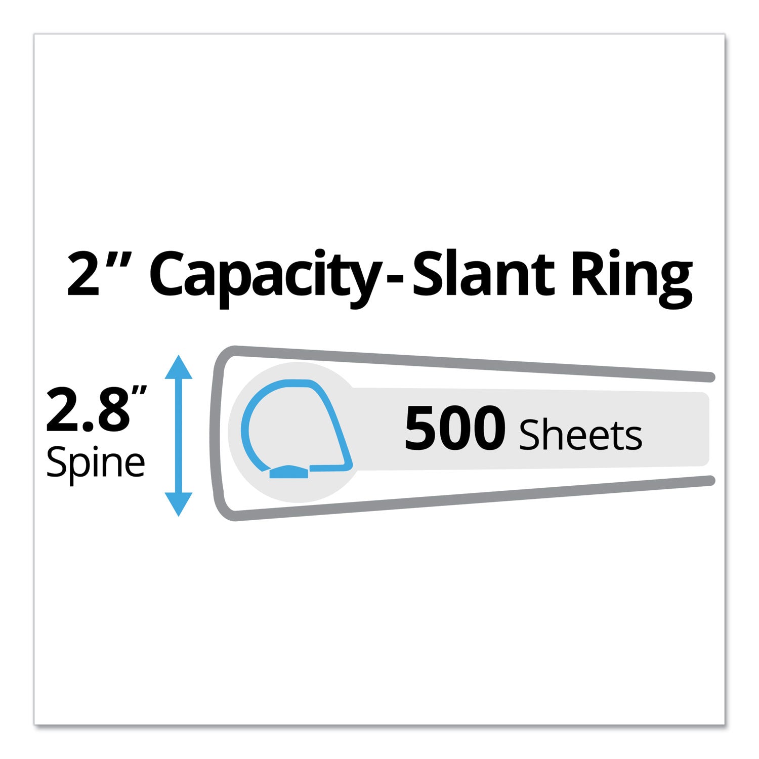 Avery® Durable Non-View Binder with DuraHinge and Slant Rings, 3 Rings, 2" Capacity, 11 x 8.5, Blue