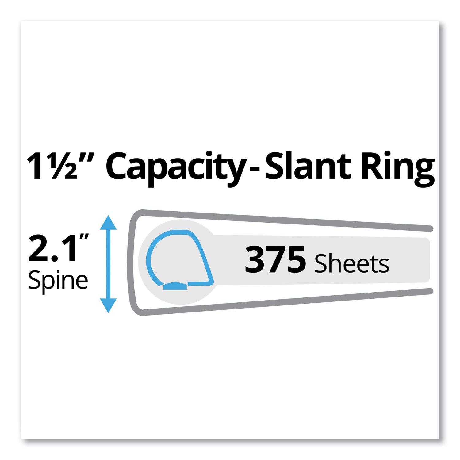 Avery® Durable Non-View Binder with DuraHinge and Slant Rings, 3 Rings, 1.5" Capacity, 11 x 8.5, Black