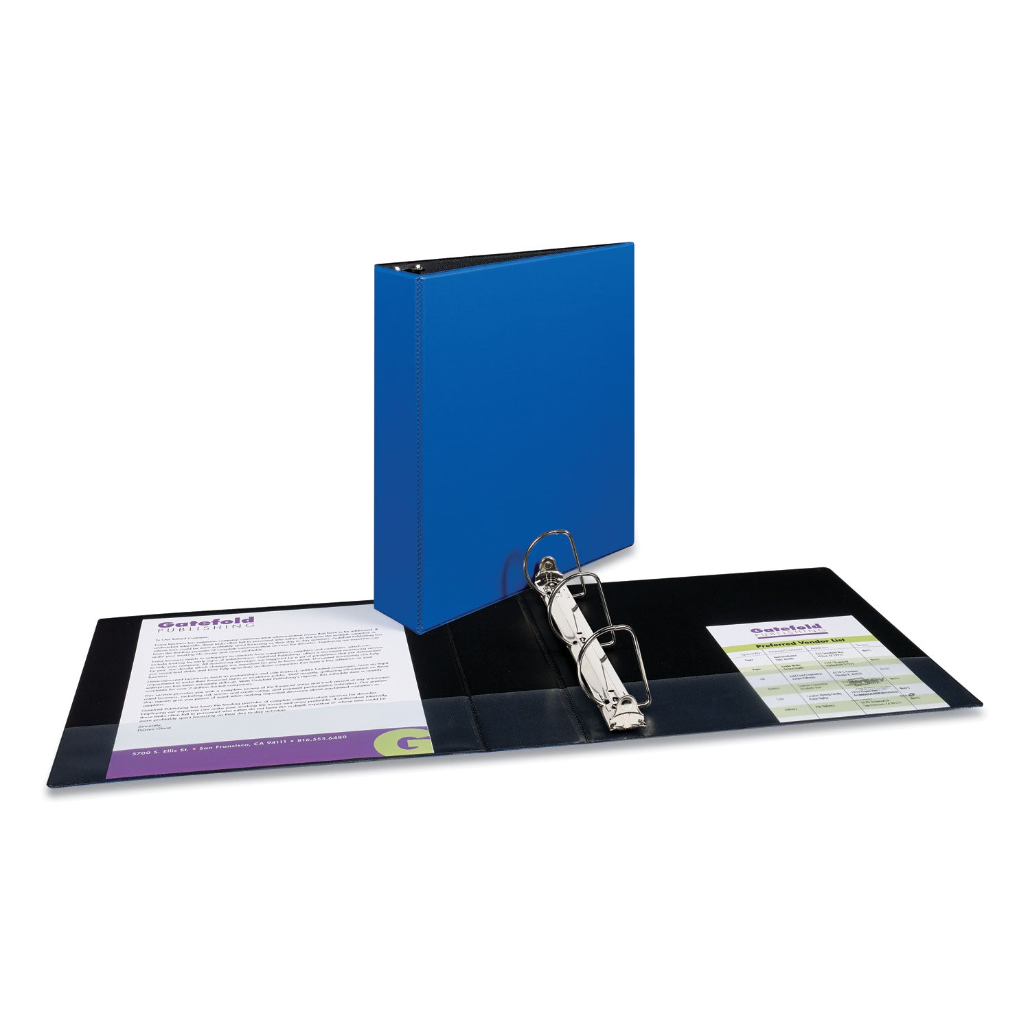 Avery® Durable Non-View Binder with DuraHinge and Slant Rings, 3 Rings, 2" Capacity, 11 x 8.5, Blue