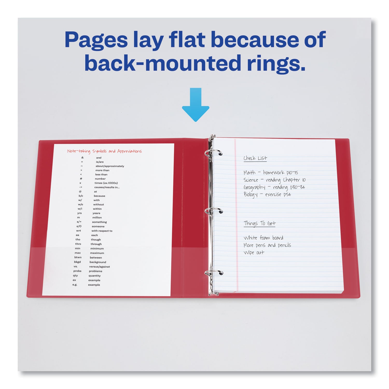 Avery® Durable Non-View Binder with DuraHinge and Slant Rings, 3 Rings, 3" Capacity, 11 x 8.5, Red