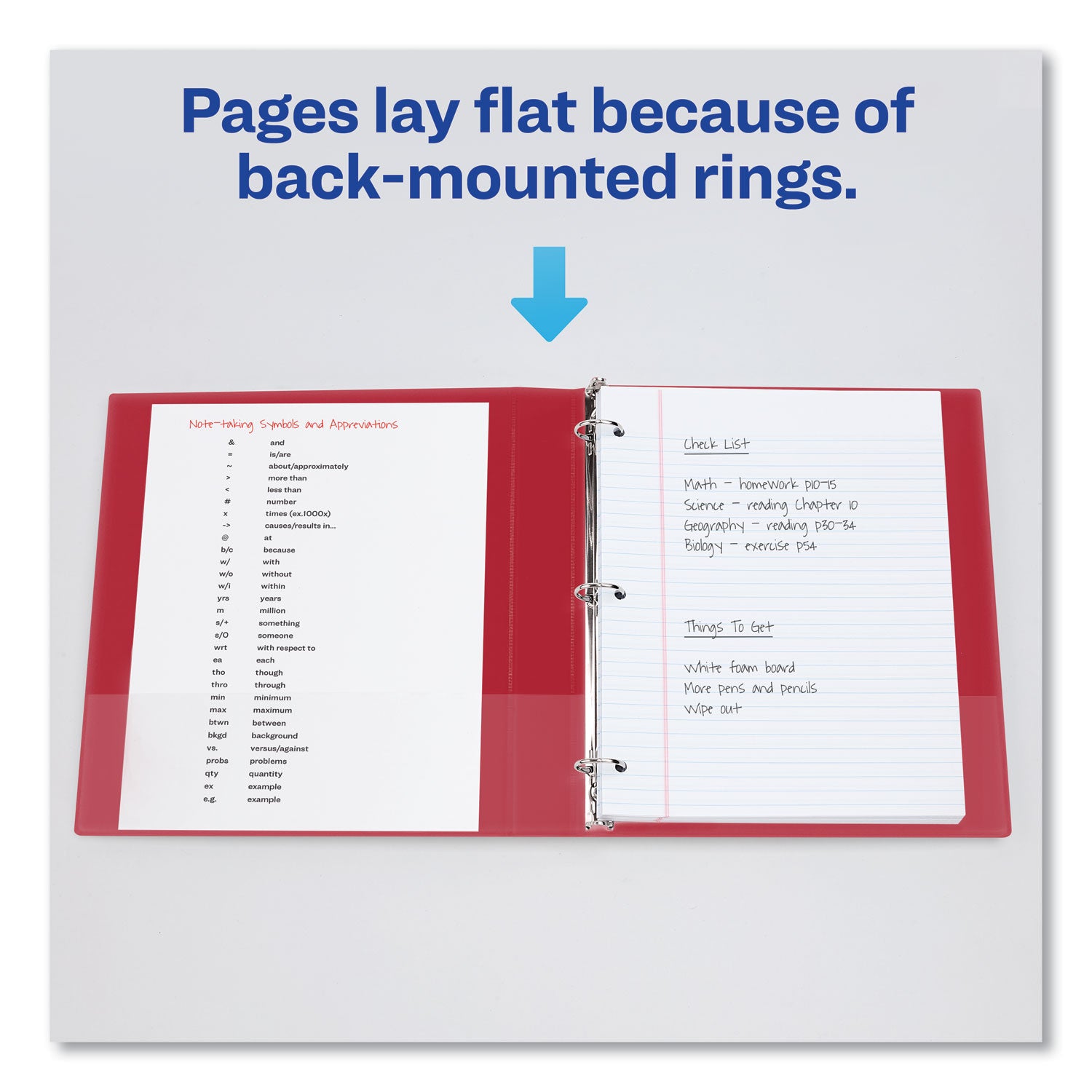 Avery® Durable Non-View Binder with DuraHinge and Slant Rings, 3 Rings, 1.5" Capacity, 11 x 8.5, Red