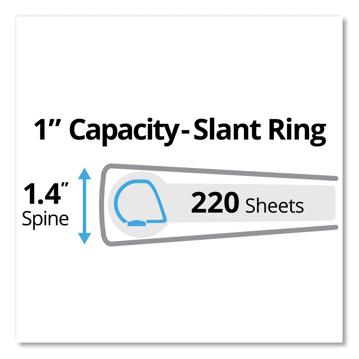 Avery® Durable Non-View Binder with DuraHinge and Slant Rings, 3 Rings, 1" Capacity, 11 x 8.5, Red