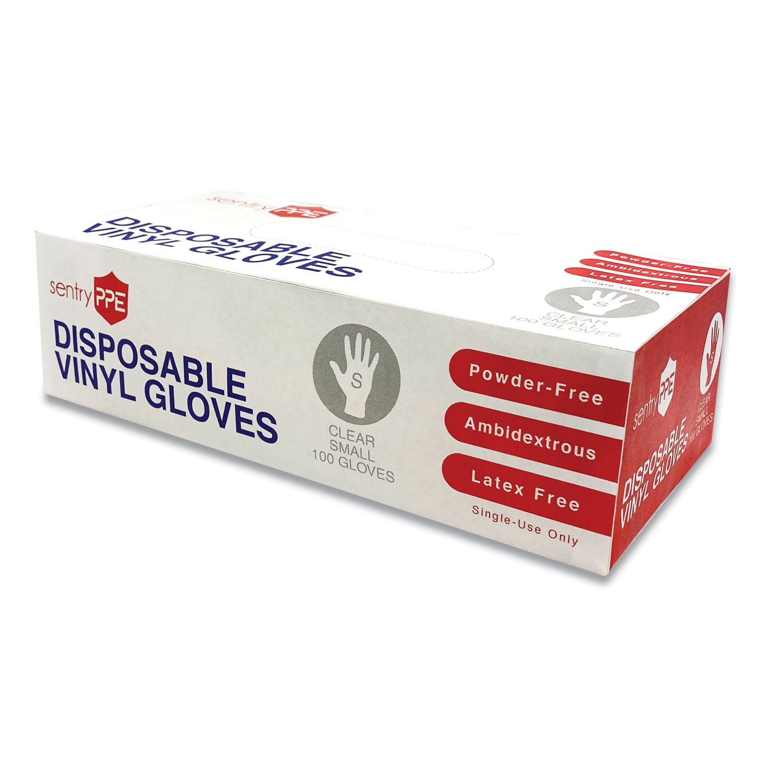 Single Use Vinyl Glove, Clear, Small, 100/Box, 10 Boxes/Carton