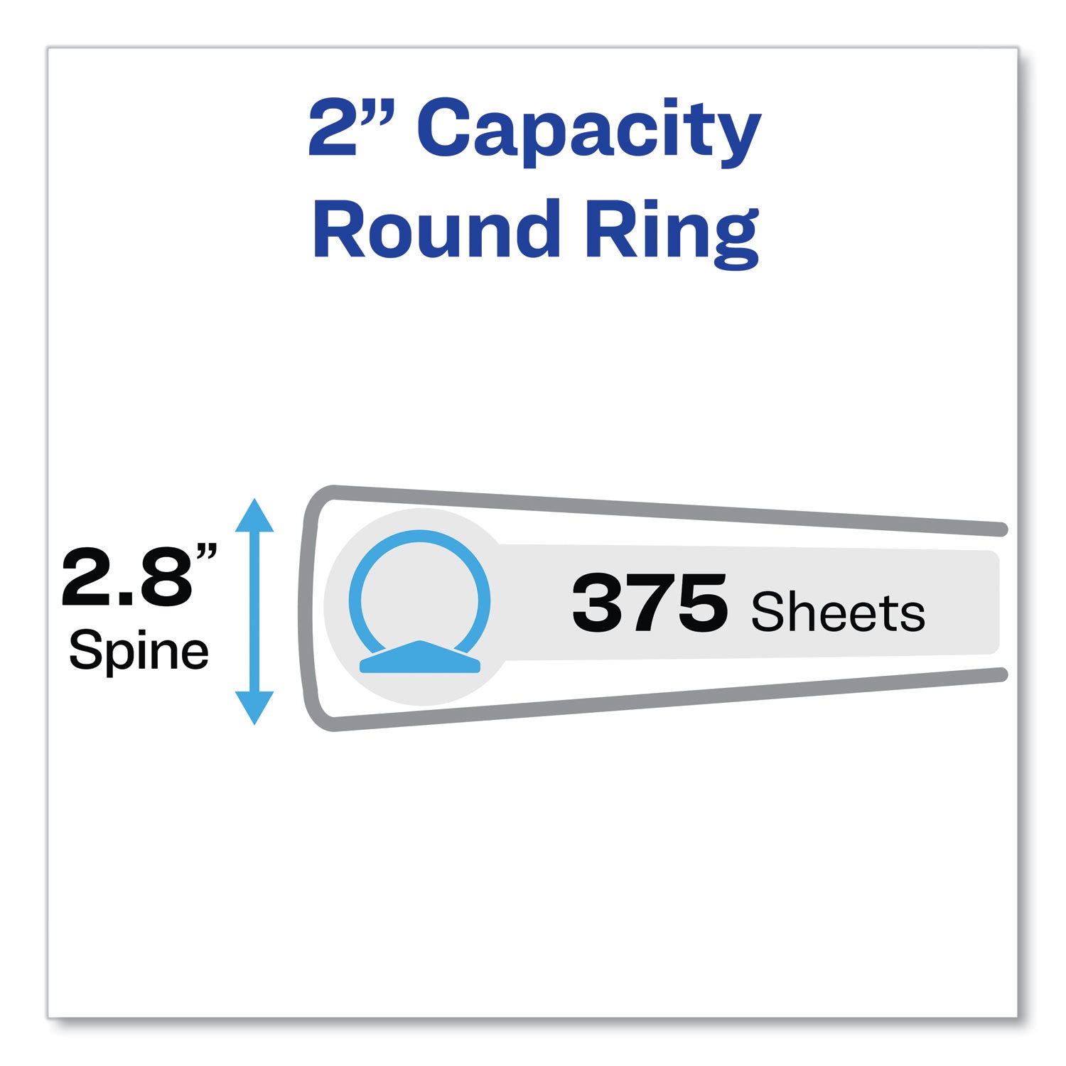 Avery® Economy View Binder with Round Rings , 3 Rings, 2" Capacity, 11 x 8.5, White, (5731)