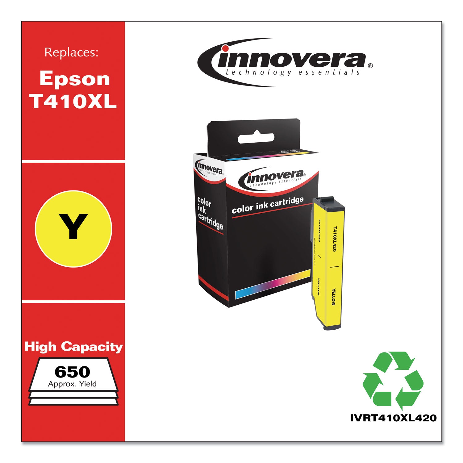 Innovera® Remanufactured Yellow High-Yield Ink, Replacement for T410XL (T410XL420), 650 Page-Yield