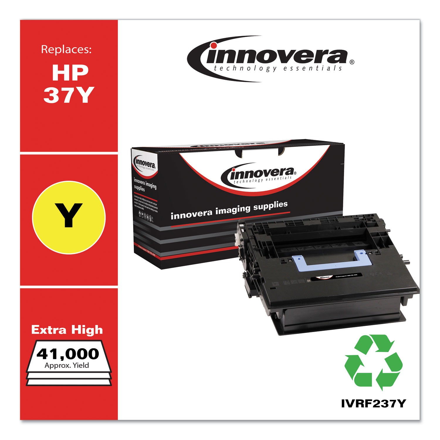 Innovera® Remanufactured Black Extra High-Yield Toner, Replacement for 37Y (CF237Y), 41,000 Page-Yield