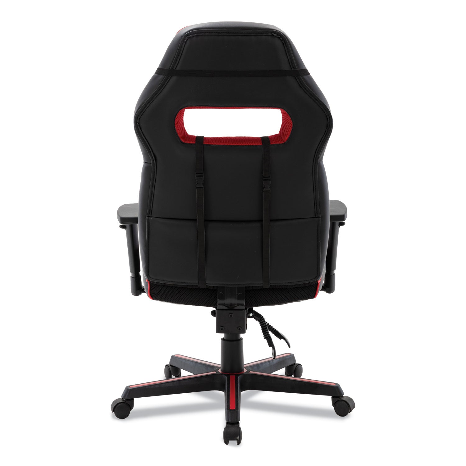 Racing Style Ergonomic Gaming Chair, Supports 275 lb, 15.91" to 19.8" Seat Height, Black/Red Trim Seat/Back, Black/Red Base