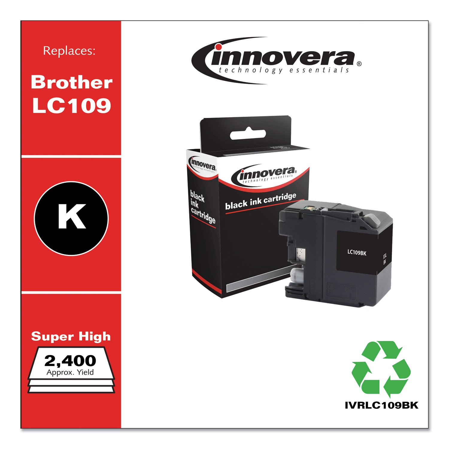 Innovera® Remanufactured Black Super High-Yield, Replacement for LC109BK, 2,400 Page-Yield