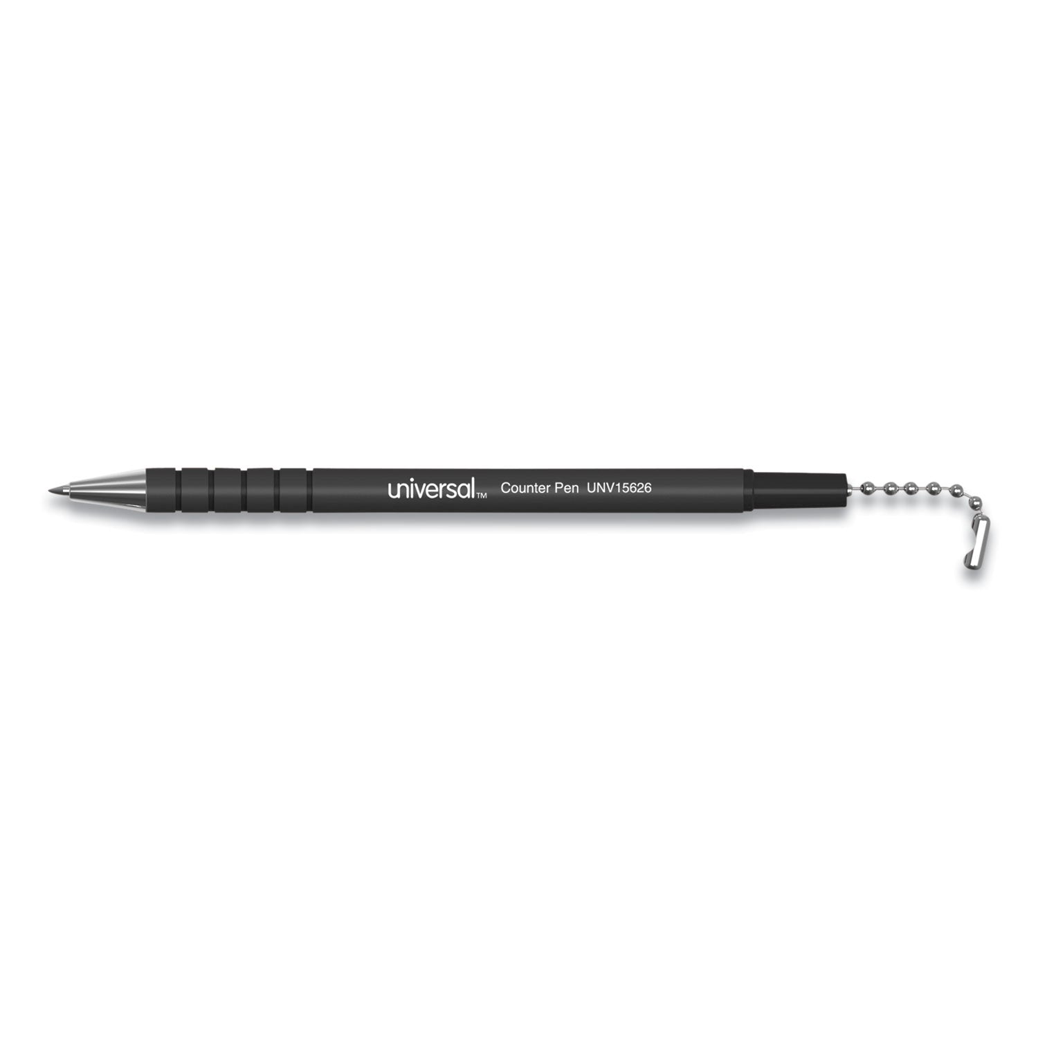 Universal™ Ballpoint Counter Pen, Medium 0.7 mm, Black Ink, Black Barrel