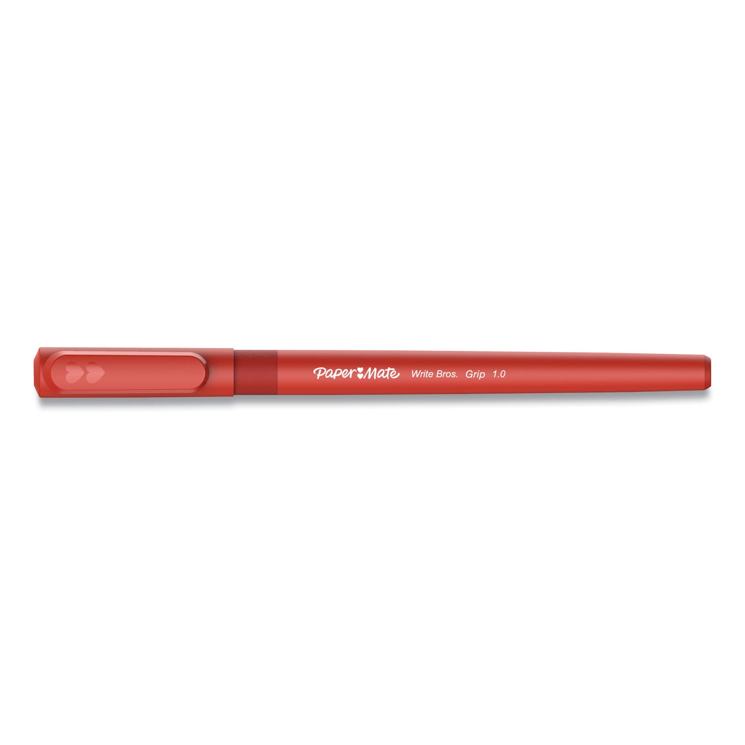 Paper Mate® Write Bros. Grip Ballpoint Pen, Stick, Medium 1 mm, Red Ink, Red Barrel, Dozen