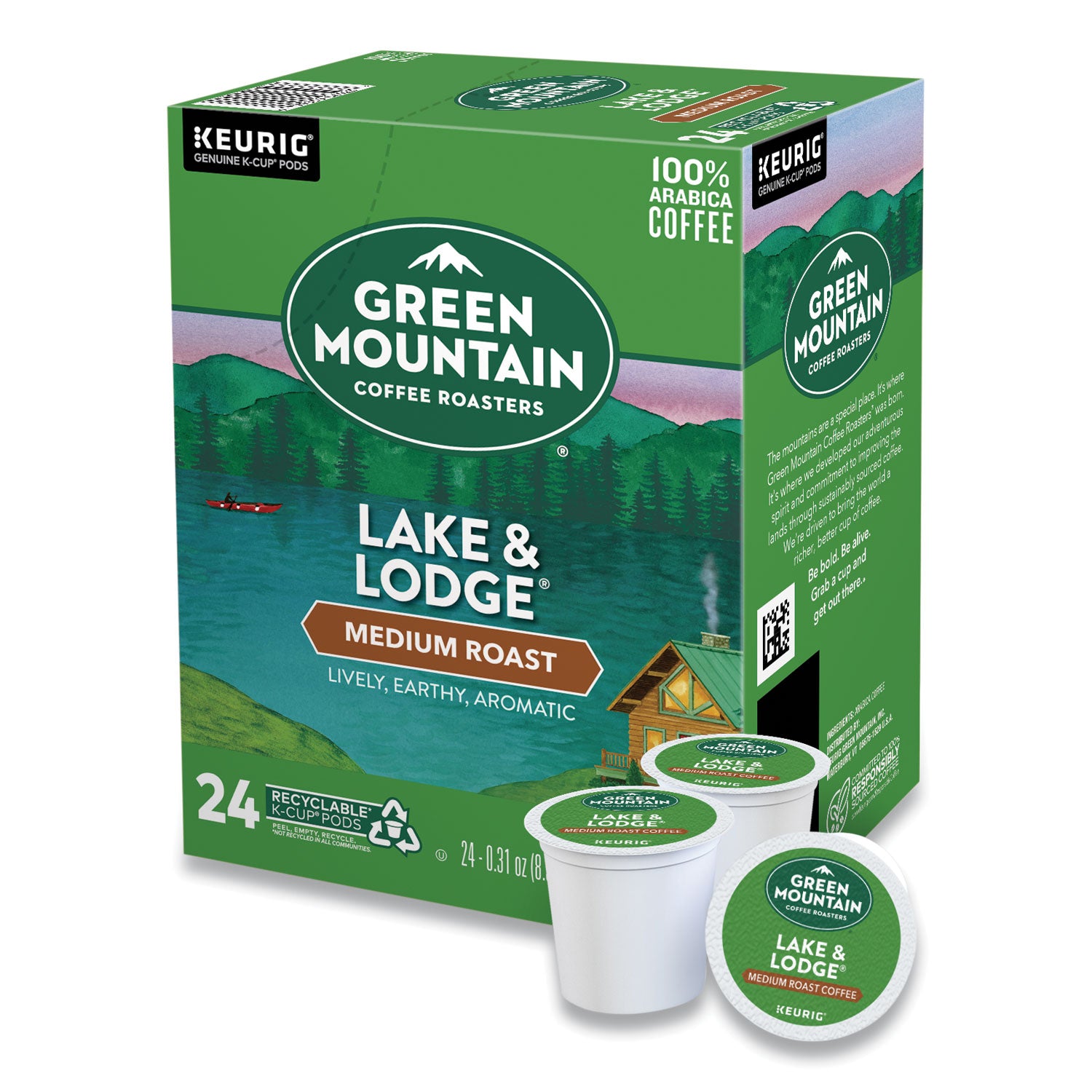 Green Mountain Coffee® Lake and Lodge Coffee K-Cups, Medium Roast, 24/Box