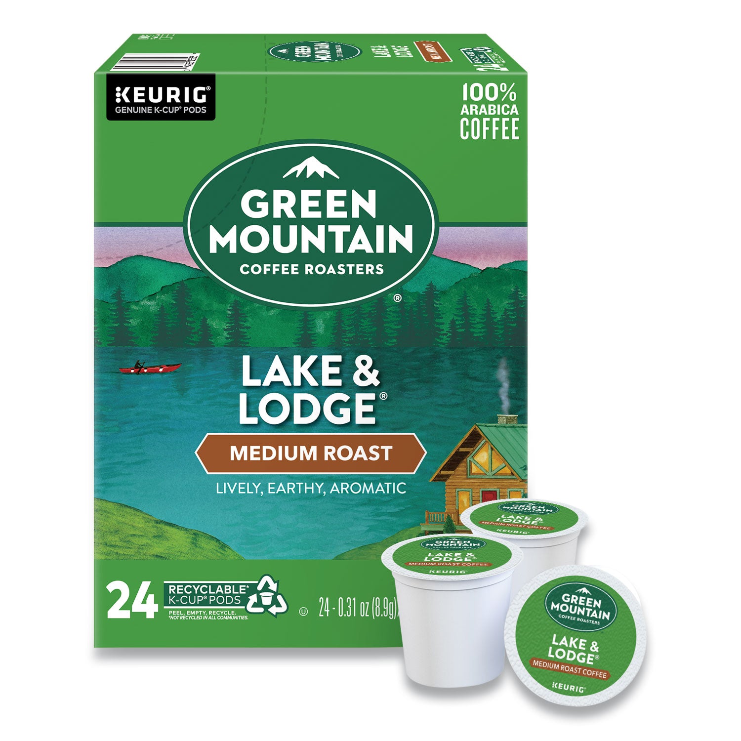 Green Mountain Coffee® Lake and Lodge Coffee K-Cups, Medium Roast, 24/Box