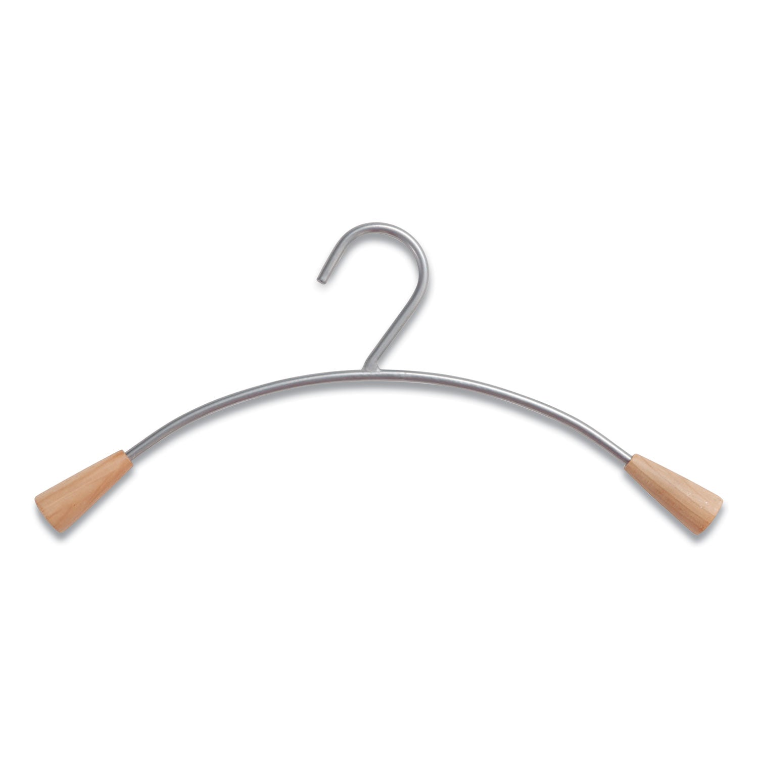 Alba™ Metal and Wood Coat Hangers, 16.8", Metallic Gray/Mahogany, 6/Set