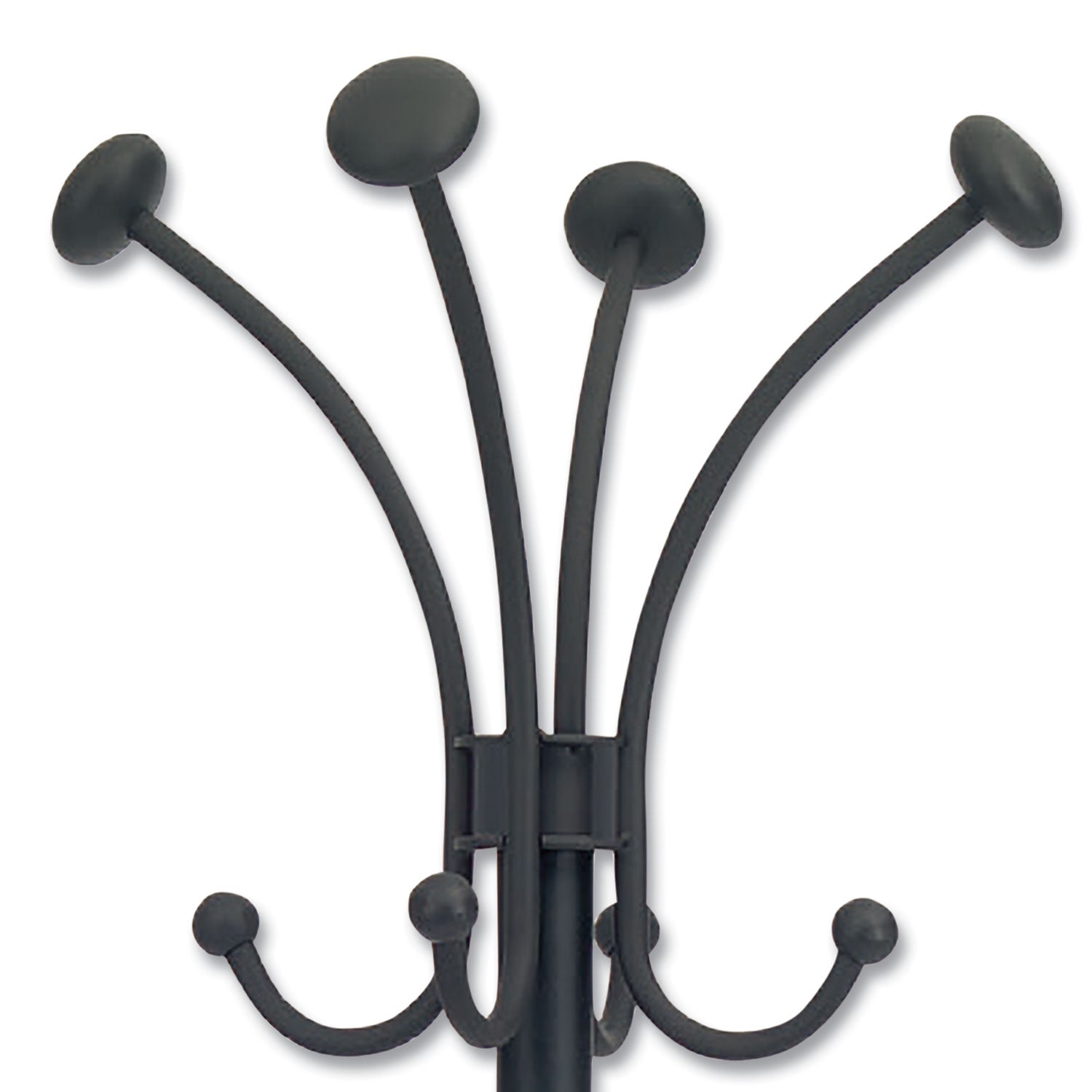 Alba™ Viena Coat Stand, Eight Knobs, Steel, 16w x 16d x 70.5h, Black