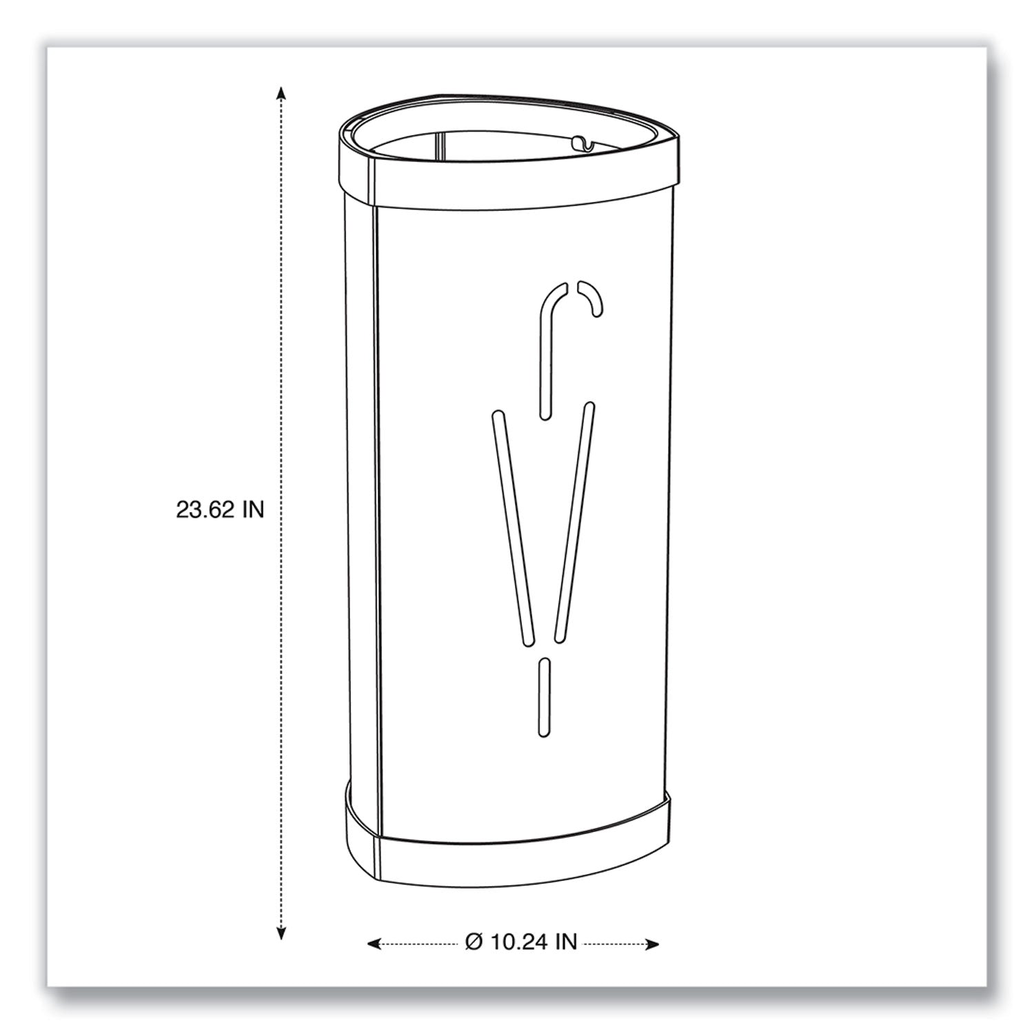 Alba™ Triangular Umbrella Stand, Steel, 10.25w x 10.25d x 23.67h, Silver/Black