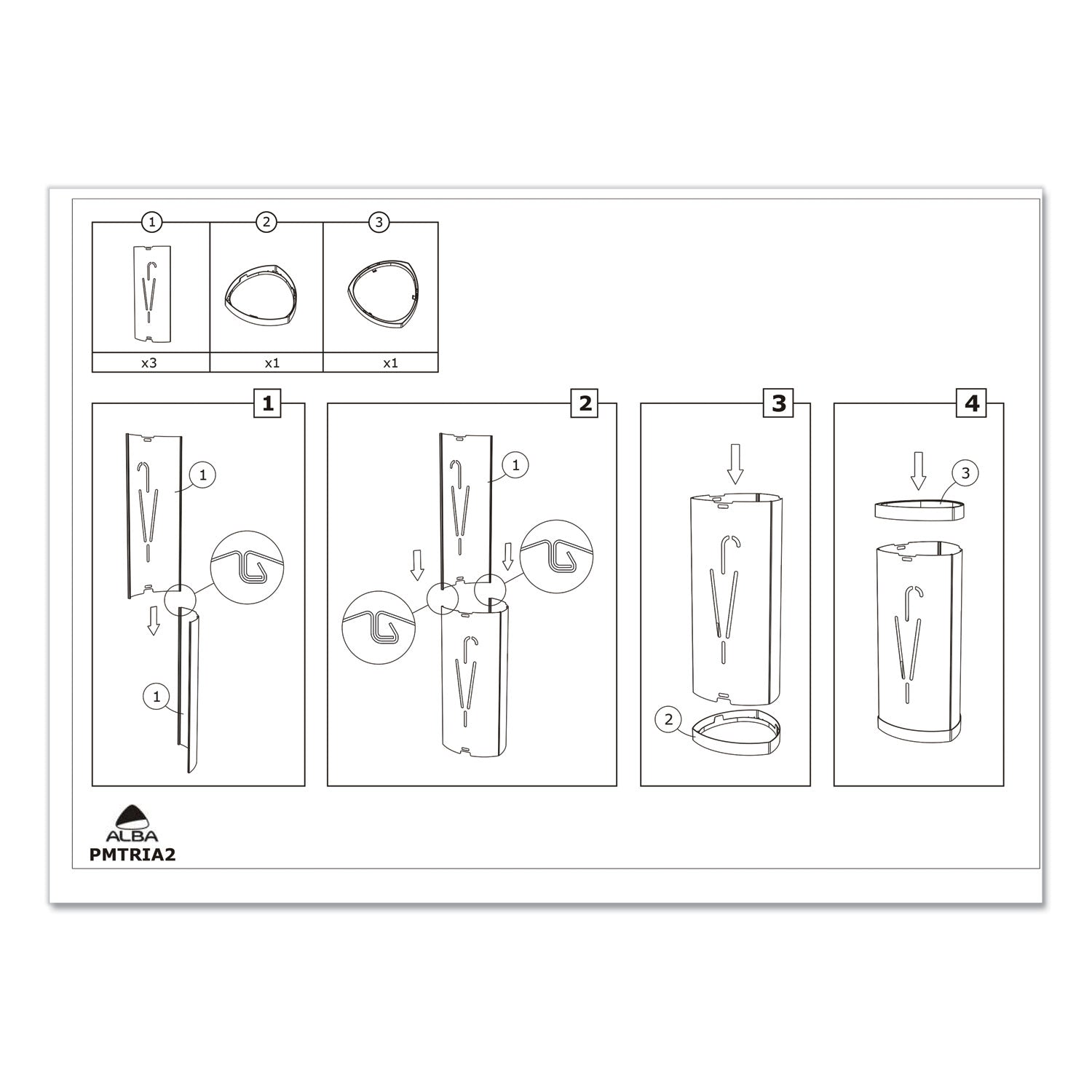 Alba™ Triangular Umbrella Stand, Steel/Plastic, 10.25w x 10.25d x 23.67h, Black