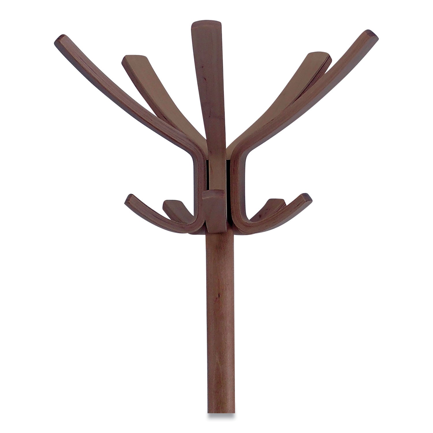 Alba™ Cafe Wood Coat Stand, Ten Peg/Five Hook, 21.67w x 21.67d x 69.33h, Espresso Brown