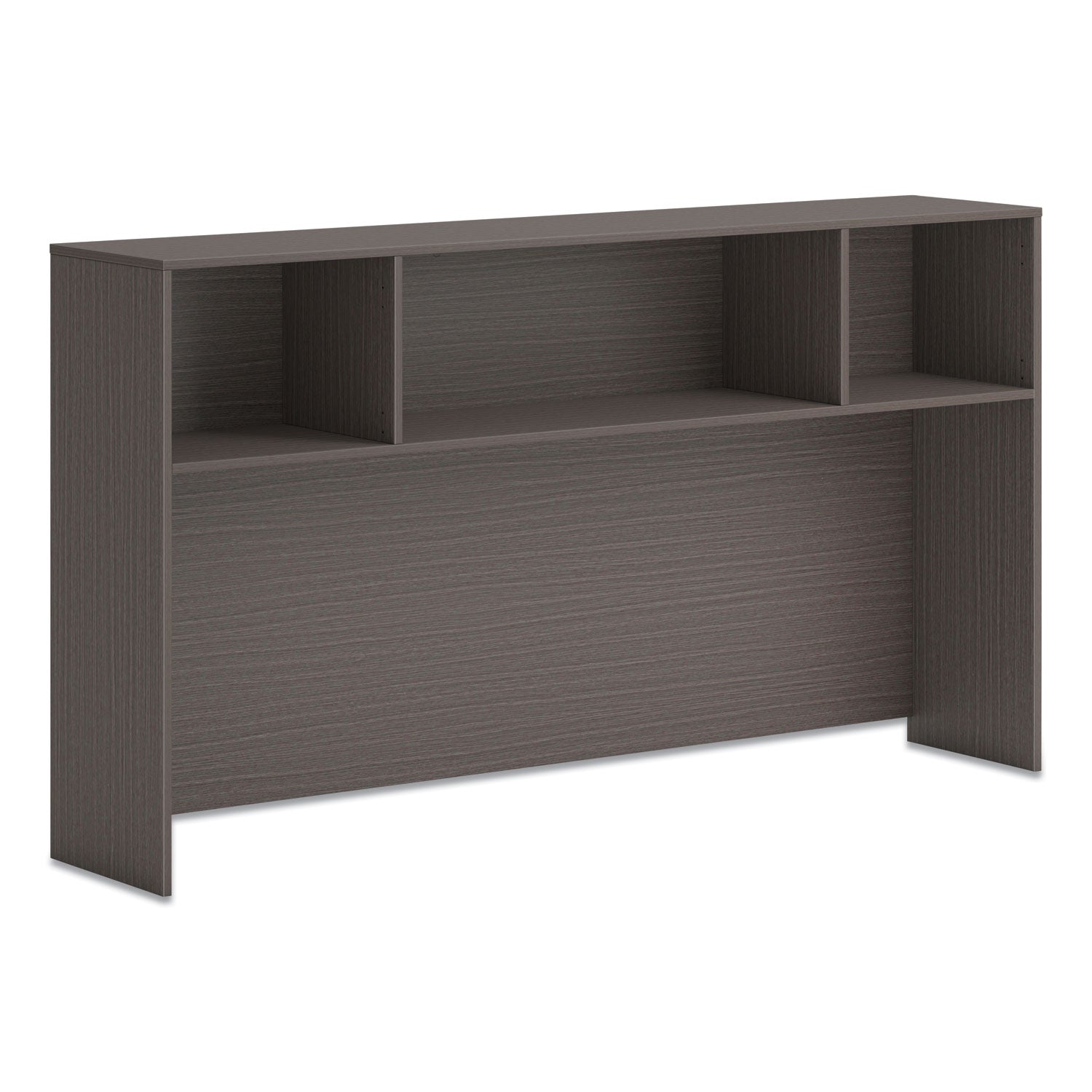 Mod Desk Hutch, 3 Compartments, 72w x 14d x 39.75h, Slate Teak