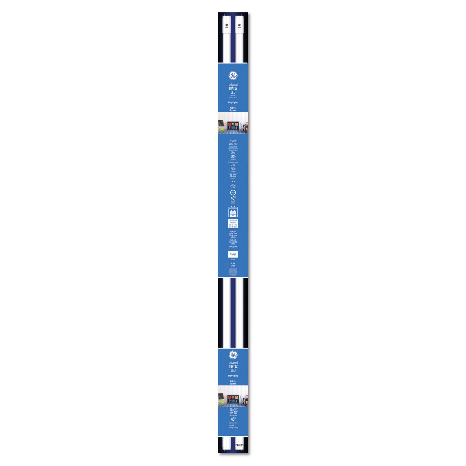 48" T8/T12, 40 W, T8 Tube, 15 W, Daylight, 6/Carton