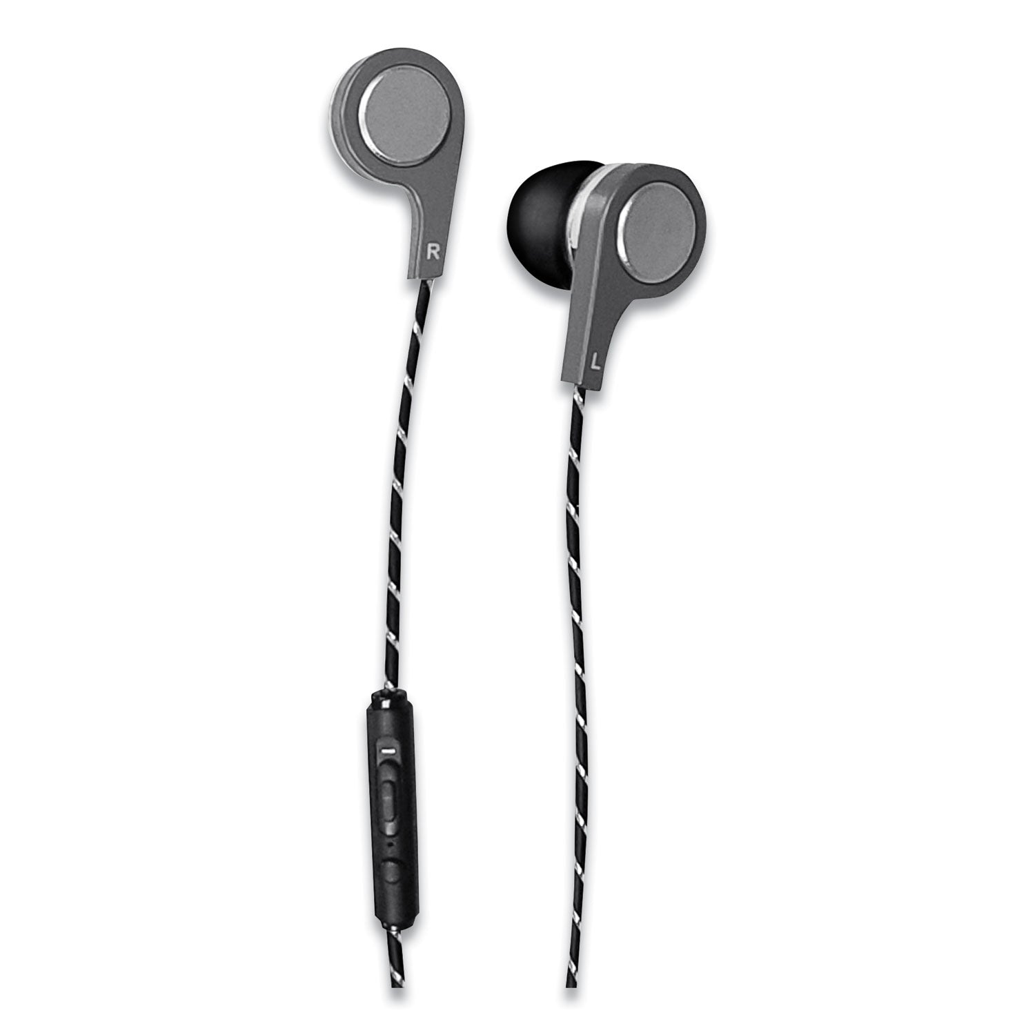 Bass 13 Metallic Earbuds with Microphone, 4 ft Cord, Silver