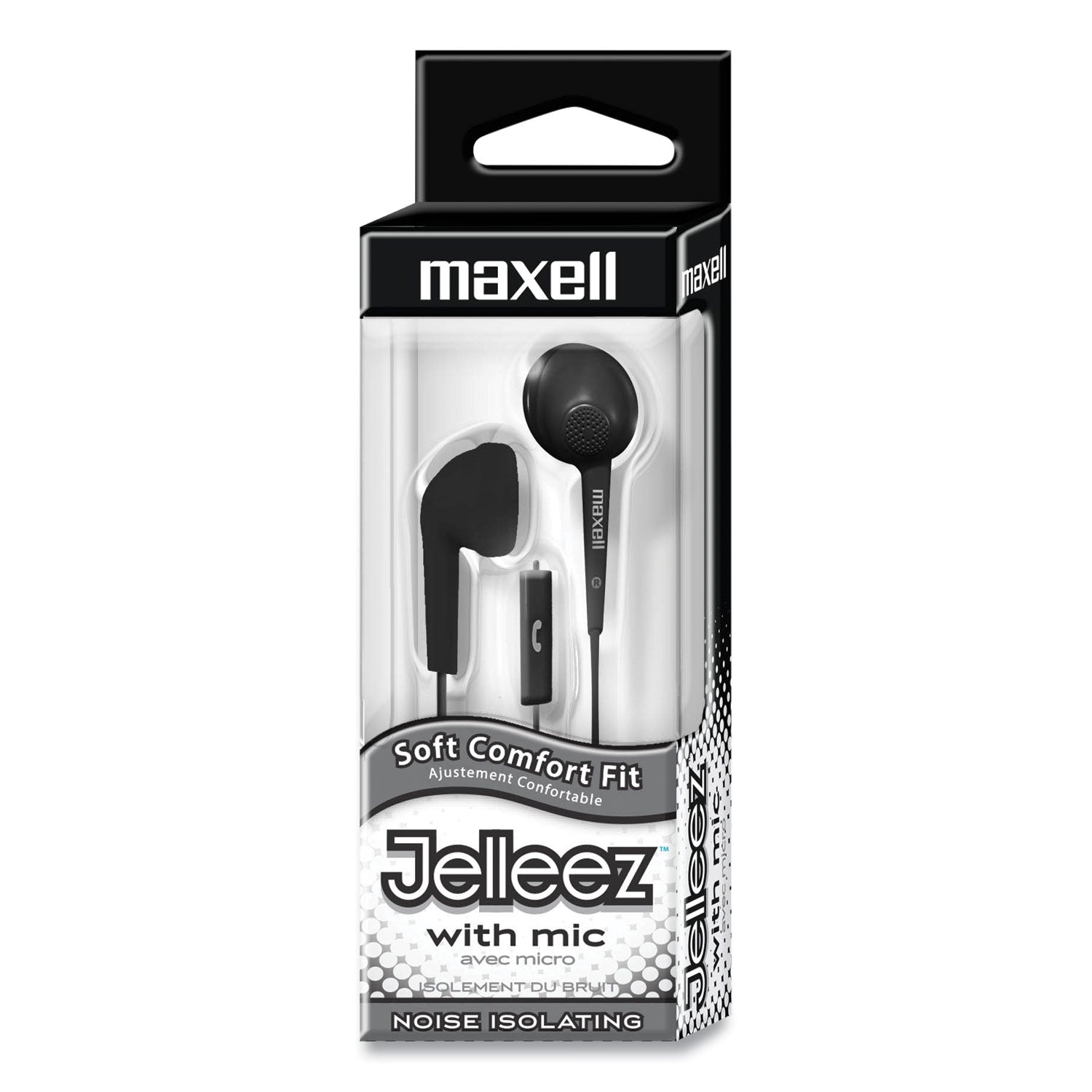 Maxell® Jelleez Earbuds, 4 ft Cord, Black