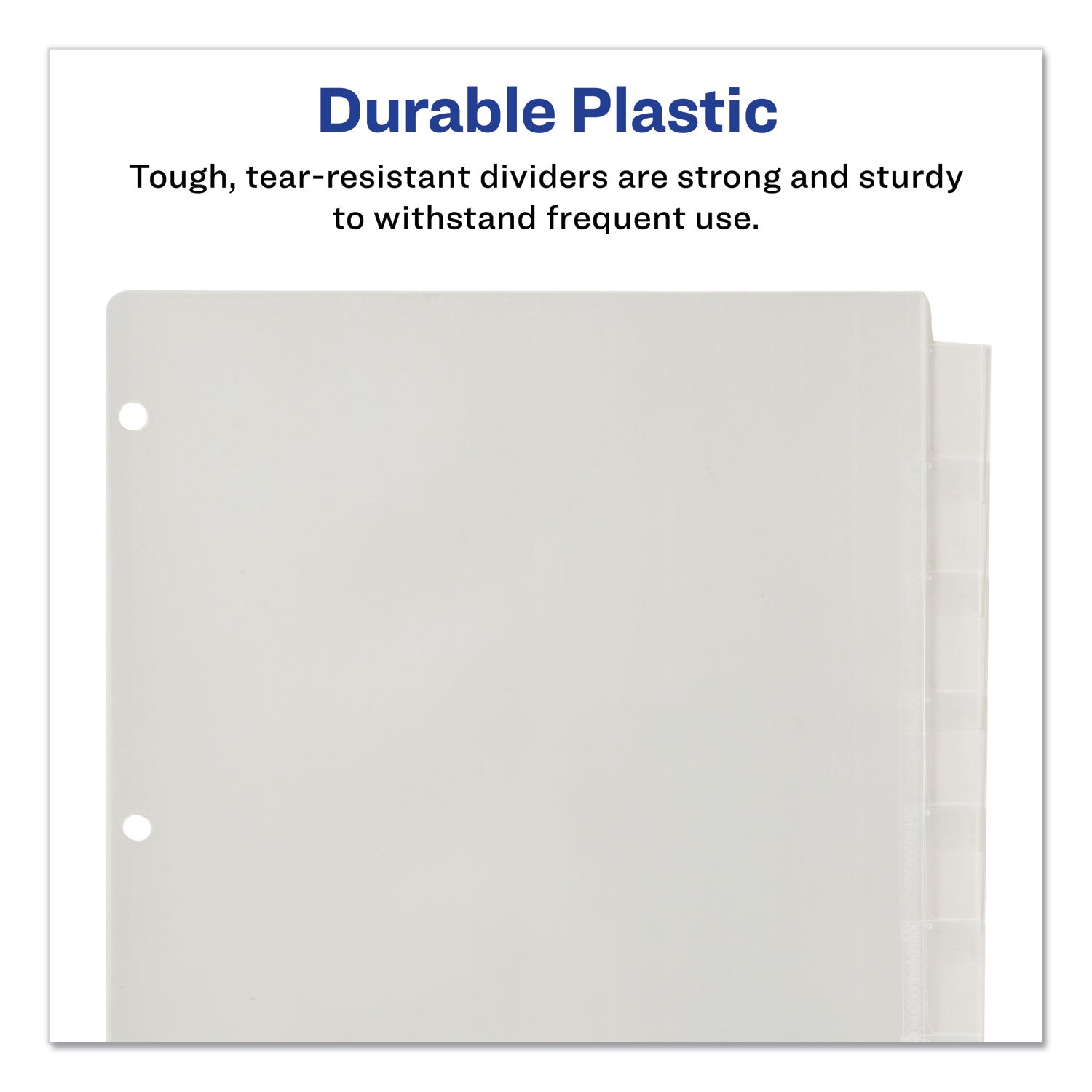 Avery® Insertable Big Tab Plastic Dividers, 8-Tab, 11 x 8.5, Clear, 1 Set