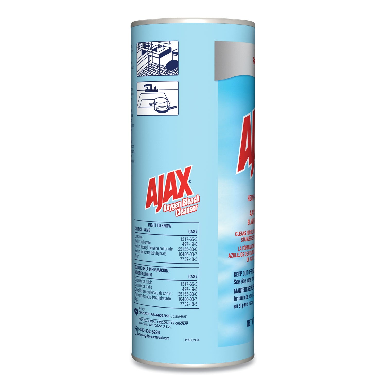 Ajax® Oxygen Bleach Powder Cleanser, 21oz Can, 24/Carton