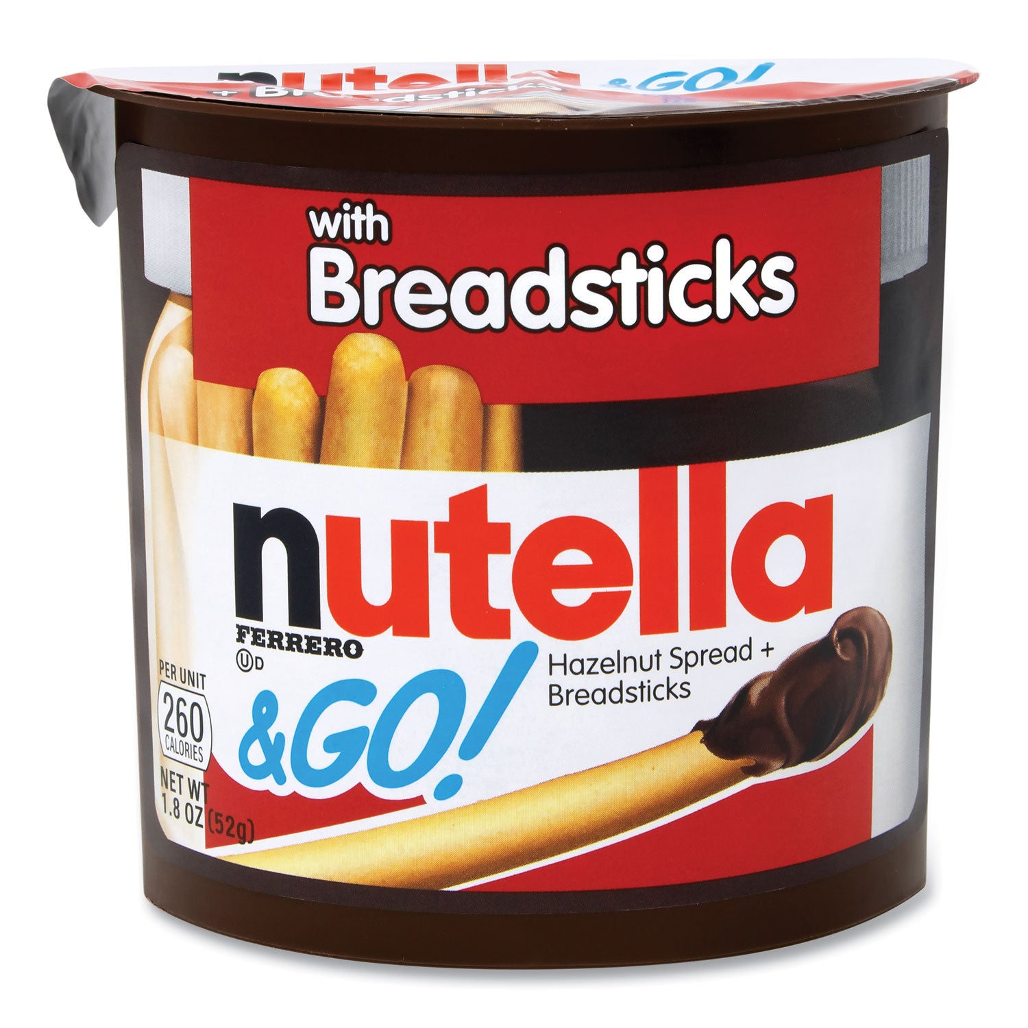 Hazelnut Spread and Breadsticks, 1.8 oz Single-Serve Tub, 16/Pack