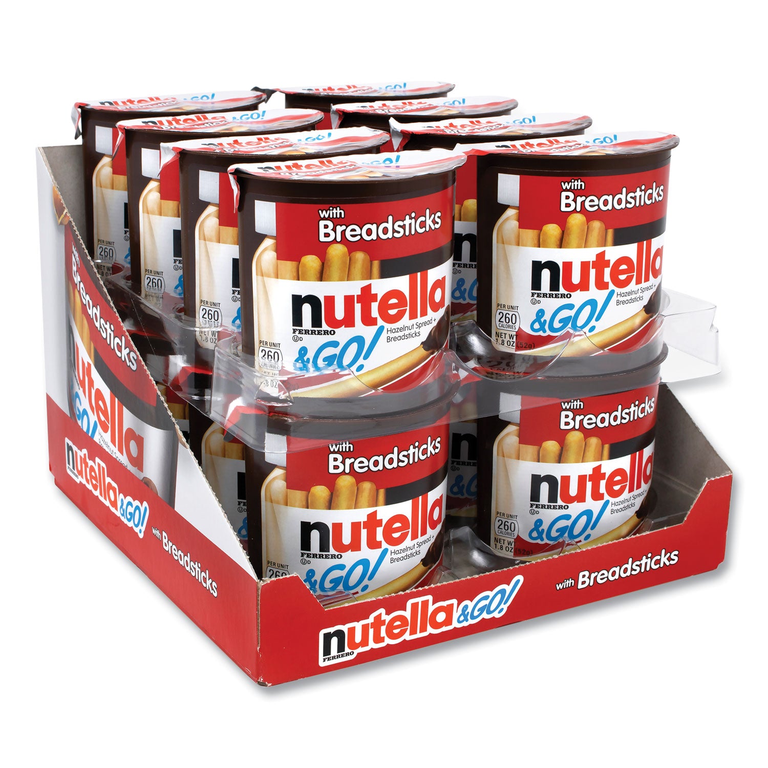 Nutella® Hazelnut Spread and Breadsticks, 1.8 oz Single-Serve Tub, 16/Pack