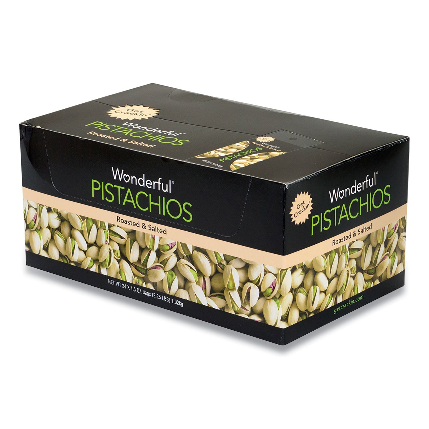 Wonderful® Roasted and Salted Pistachios, 1.5 oz Bag, 24/Pack