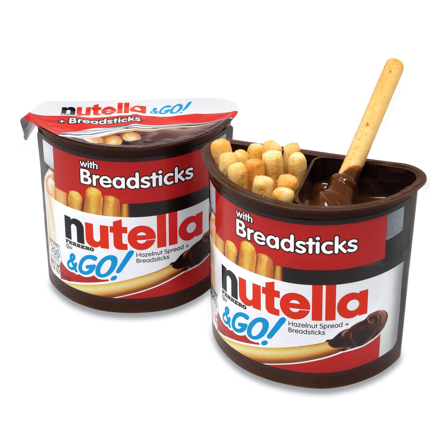 Nutella® Hazelnut Spread and Breadsticks, 1.8 oz Single-Serve Tub, 16/Pack