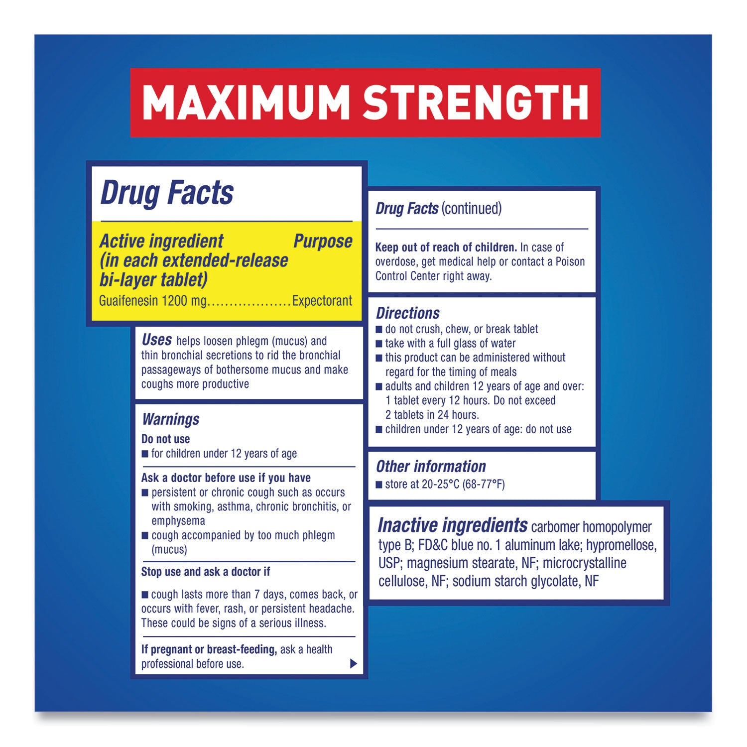 Mucinex® Maximum Strength Expectorant, 14 Tablets/Box