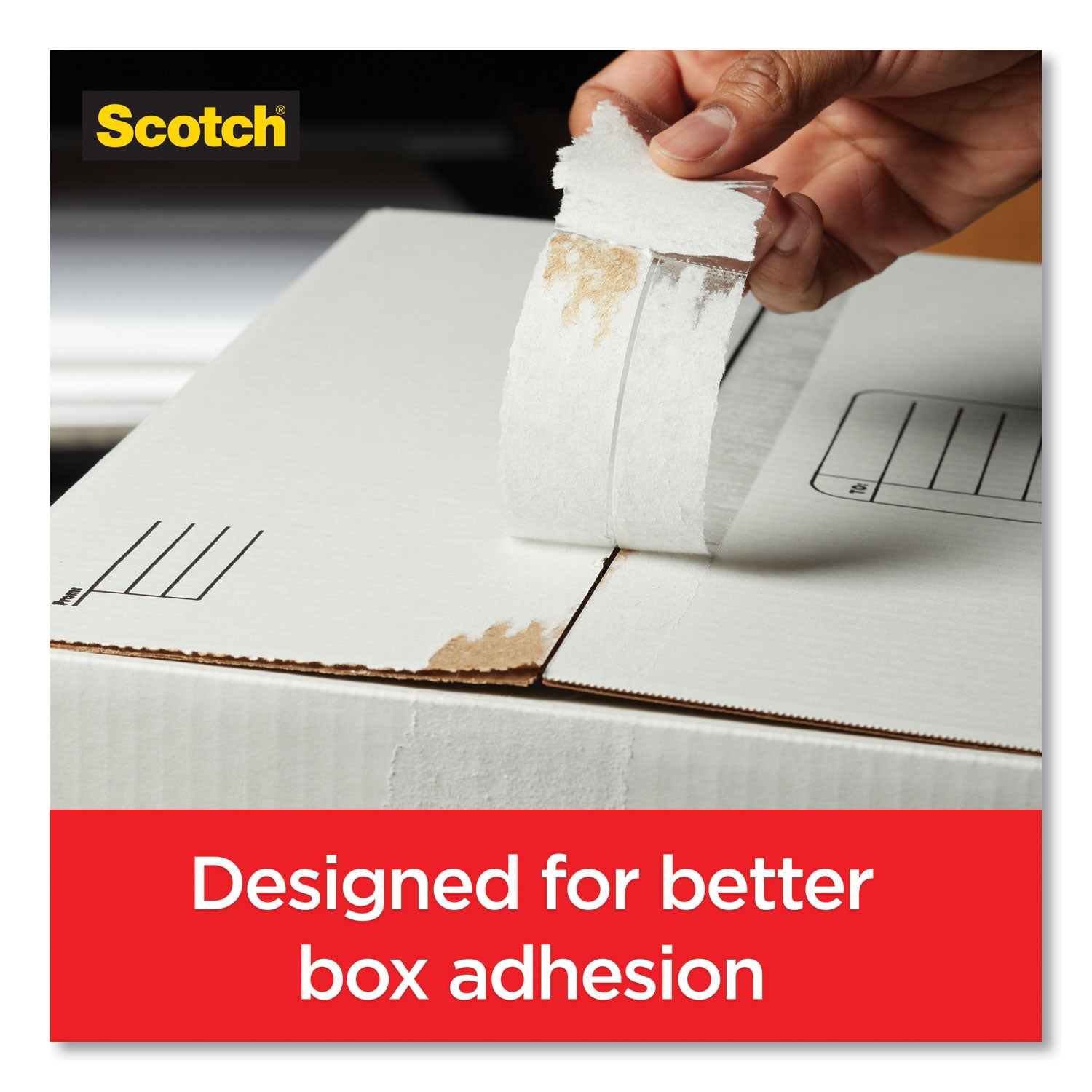 Scotch® Box Lock Shipping Packaging Tape, 3" Core, 1.88" x 54.6 yds, Clear, 6/Pack