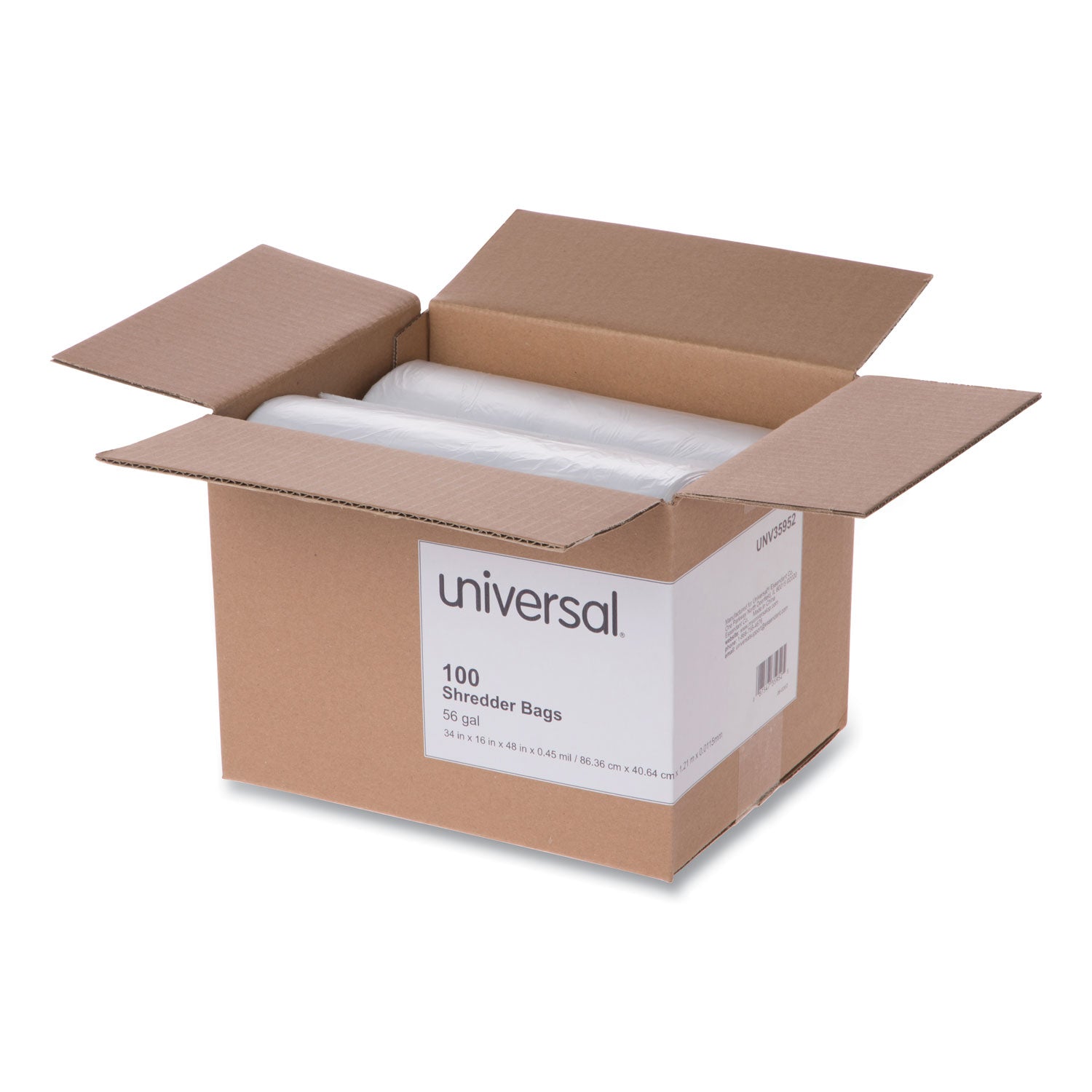 Universal® High-Density Shredder Bags, 56 gal Capacity, 100/Box