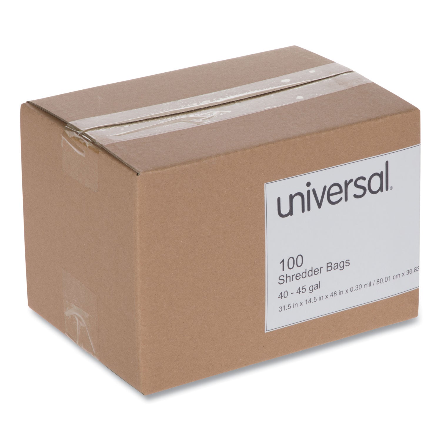 Universal® High-Density Shredder Bags, 40-45 gal Capacity, 100/Box