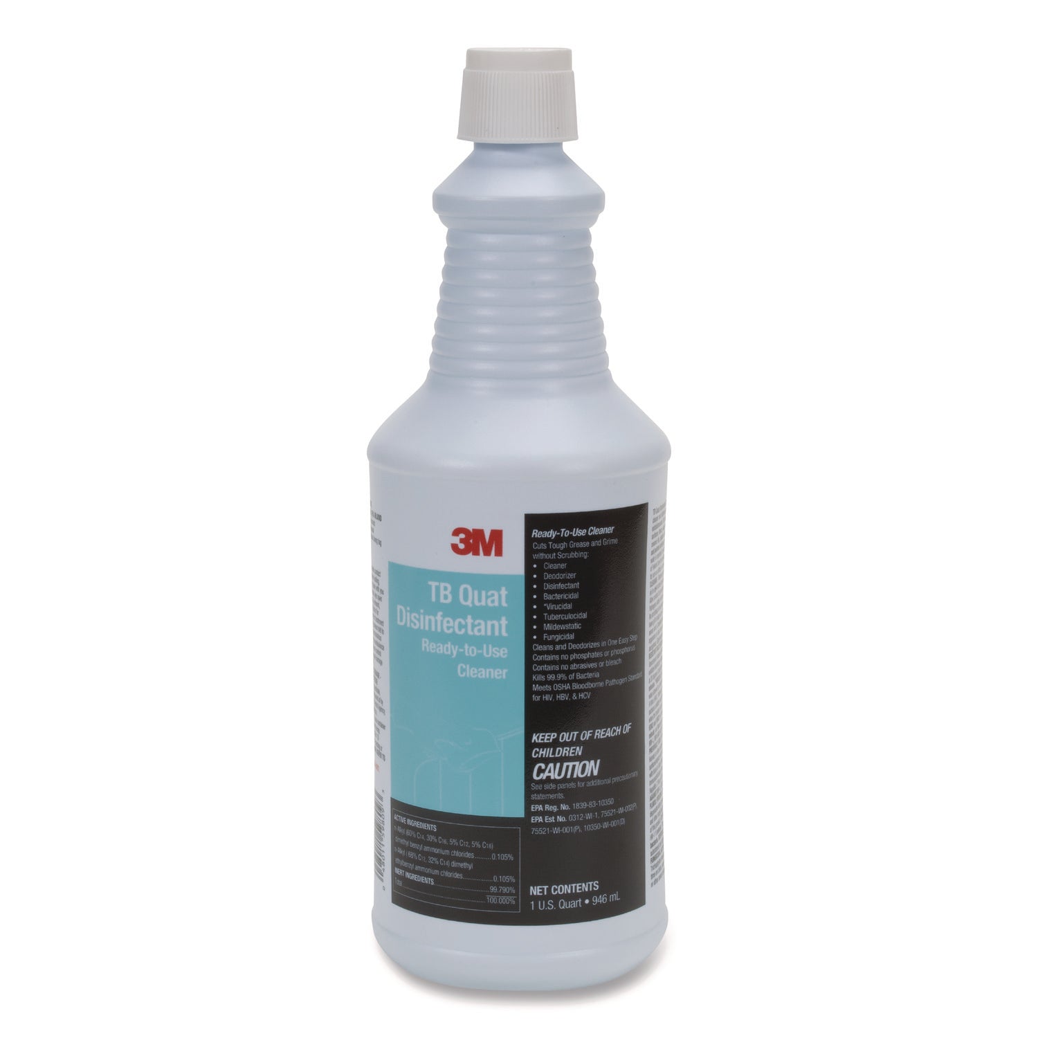 3M™ TB Quat Disinfectant Ready-to-Use Cleaner, 32 oz Bottle, 12 Bottles and 2 Spray Triggers/Carton