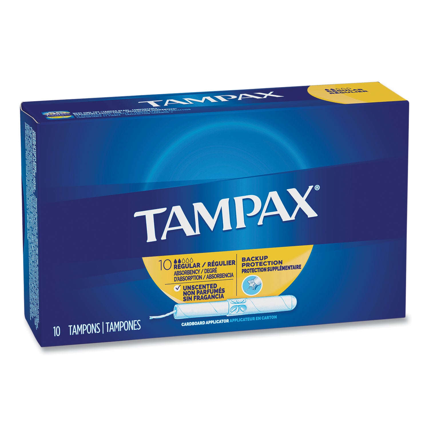 Tampax® Cardboard Applicator Tampons, Regular, 10/Box