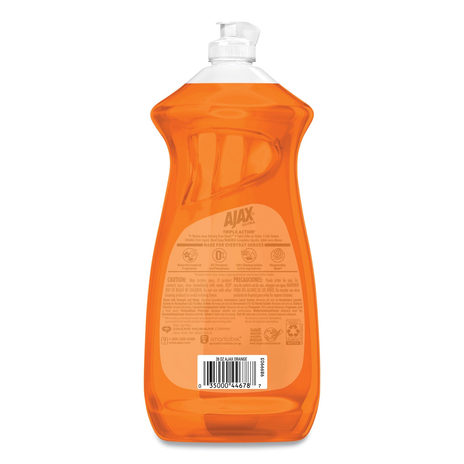 Ajax® Dish Detergent, Liquid, Orange Scent, 28 oz Bottle, 9/Carton