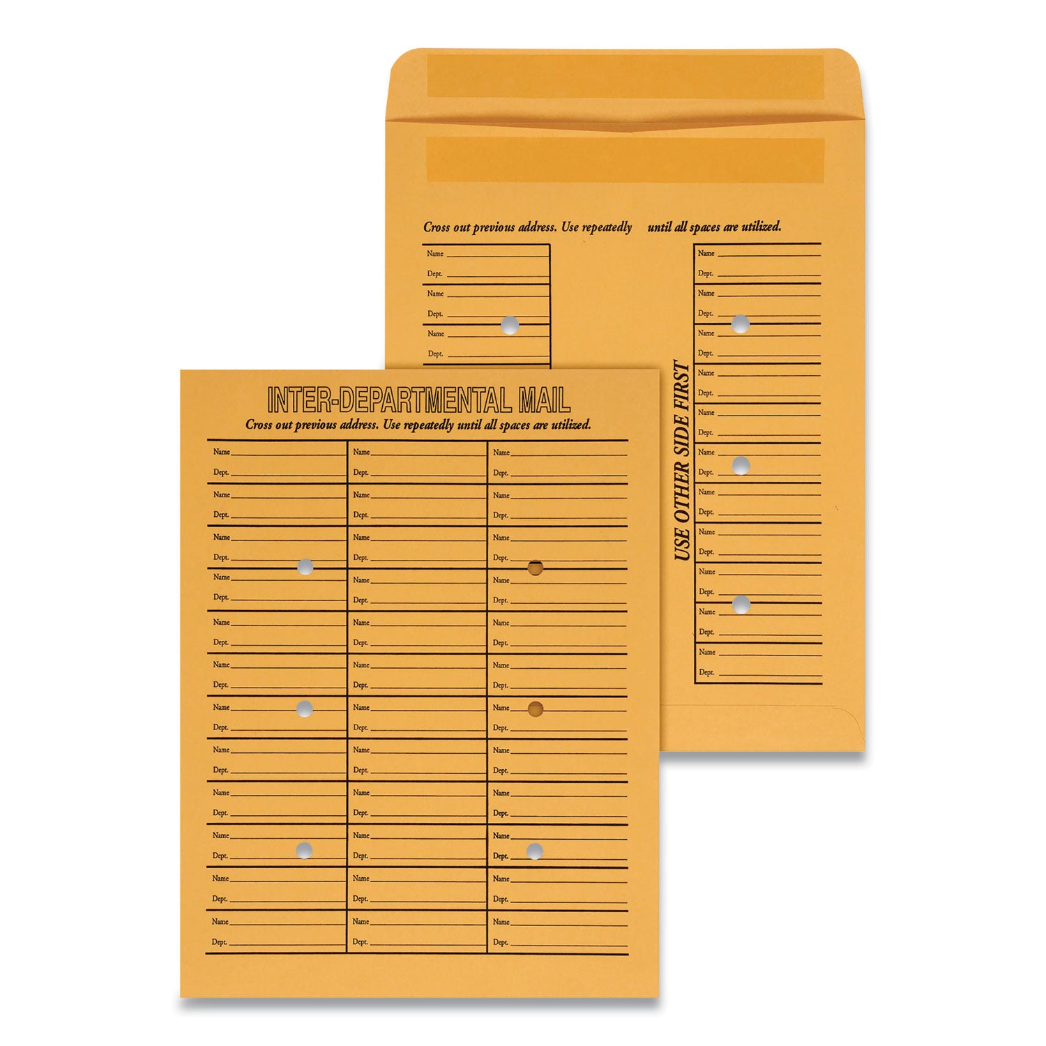 Deluxe Interoffice Press and Seal Envelopes, #97, Two-Sided Three-Column Format, 10 x 13, Brown Kraft, 100/Box