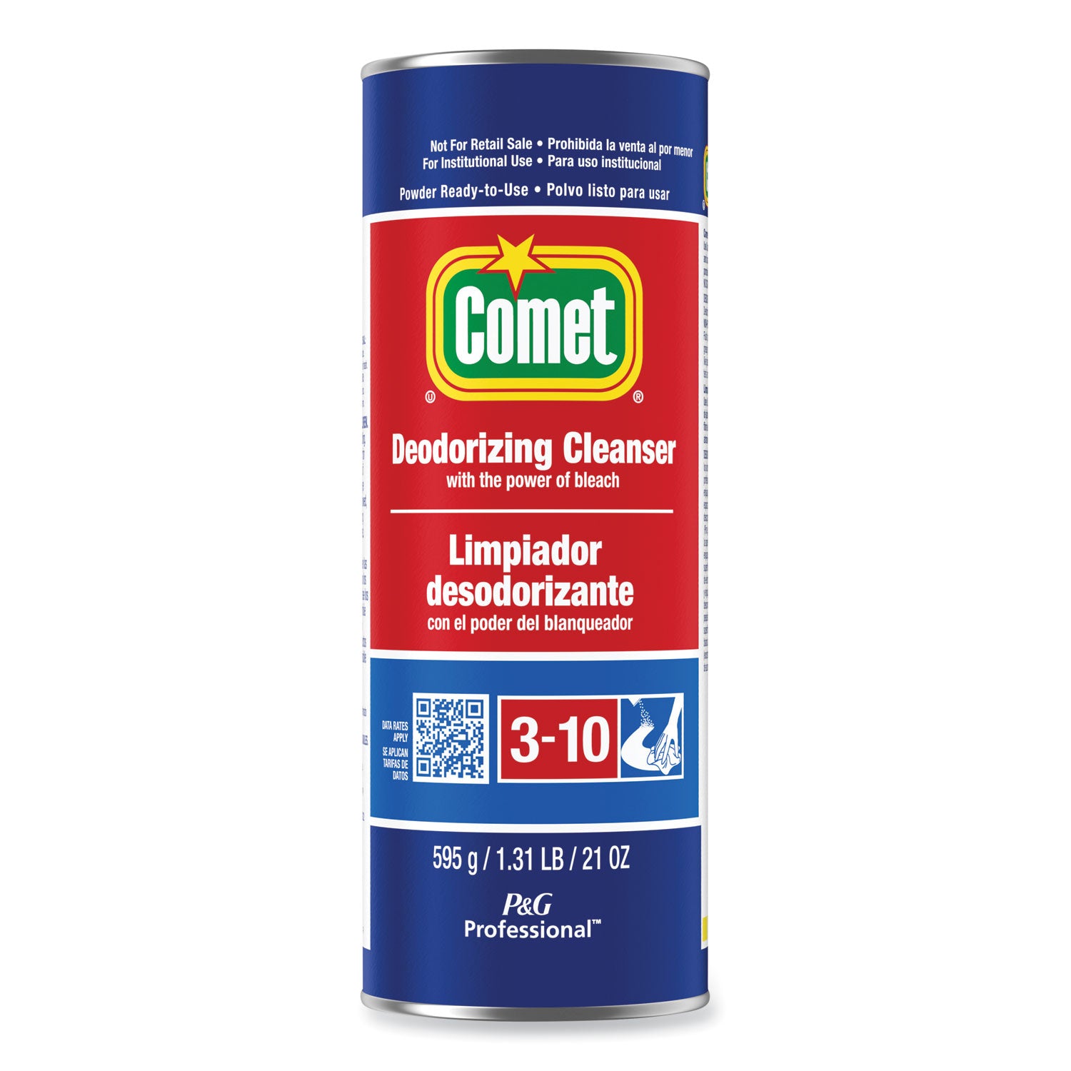 Comet® Deodorizing Cleanser with Bleach, Powder, 21 oz Canister, 24/Carton