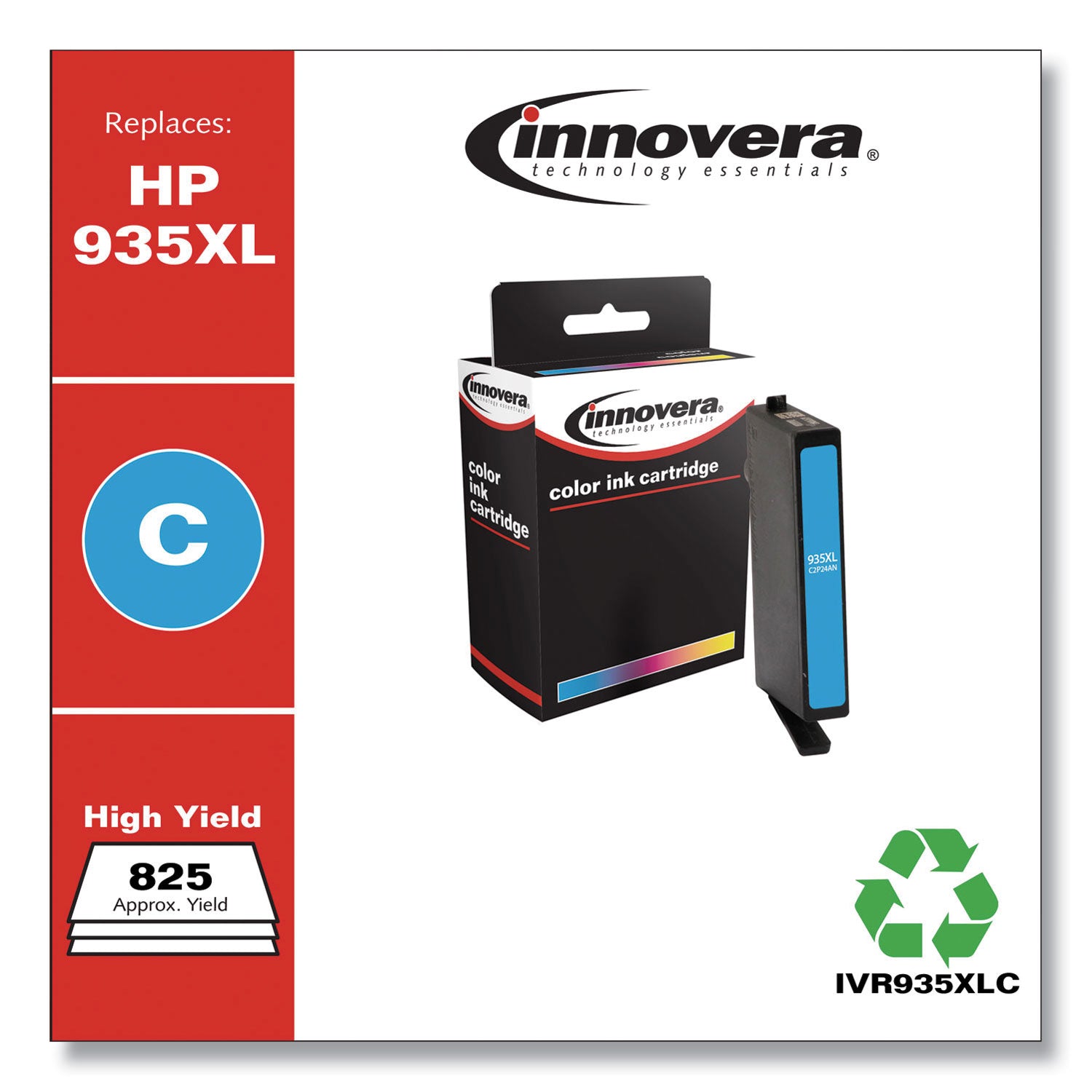 Innovera® Remanufactured Cyan Ink, Replacement for 935 (C2P20AN), 400 Page-Yield