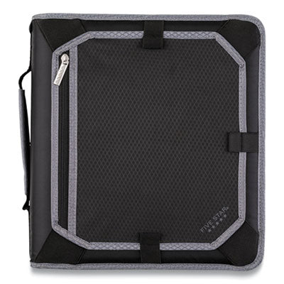 MEAD PRODUCTS Zipper Binder, 3 Rings, 2" Capacity, 11 x 8.5, Black/Gray Accents - Flipcost