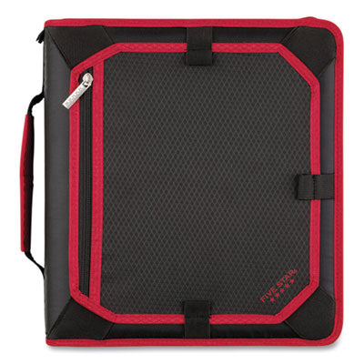 MEAD PRODUCTS Zipper Binder, 3 Rings, 2" Capacity, 11 x 8.5, Black/Red Accents - Flipcost