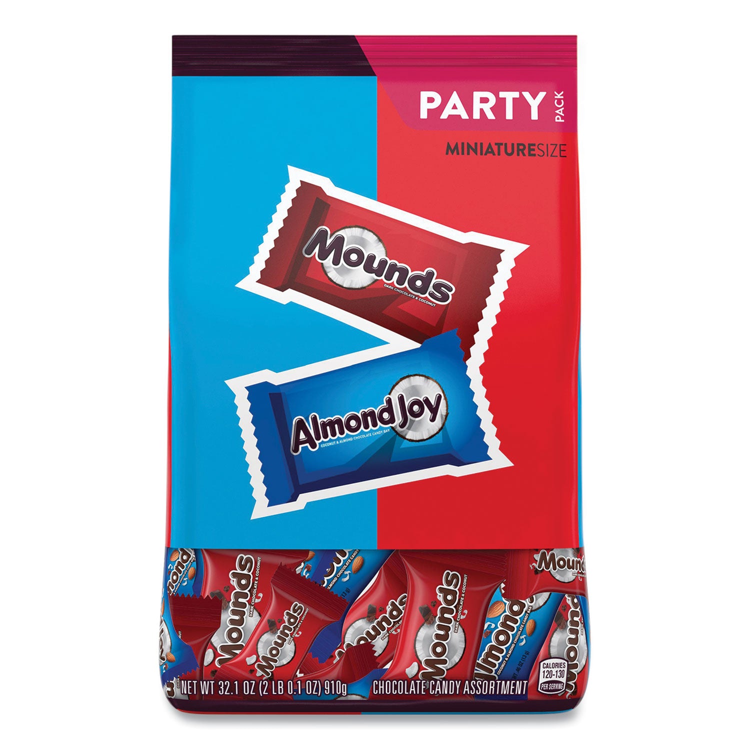 Almond Joy and Mounds Chocolate Miniature Size Party Pack, 32.1 oz Bag, Approximately 63 Pieces