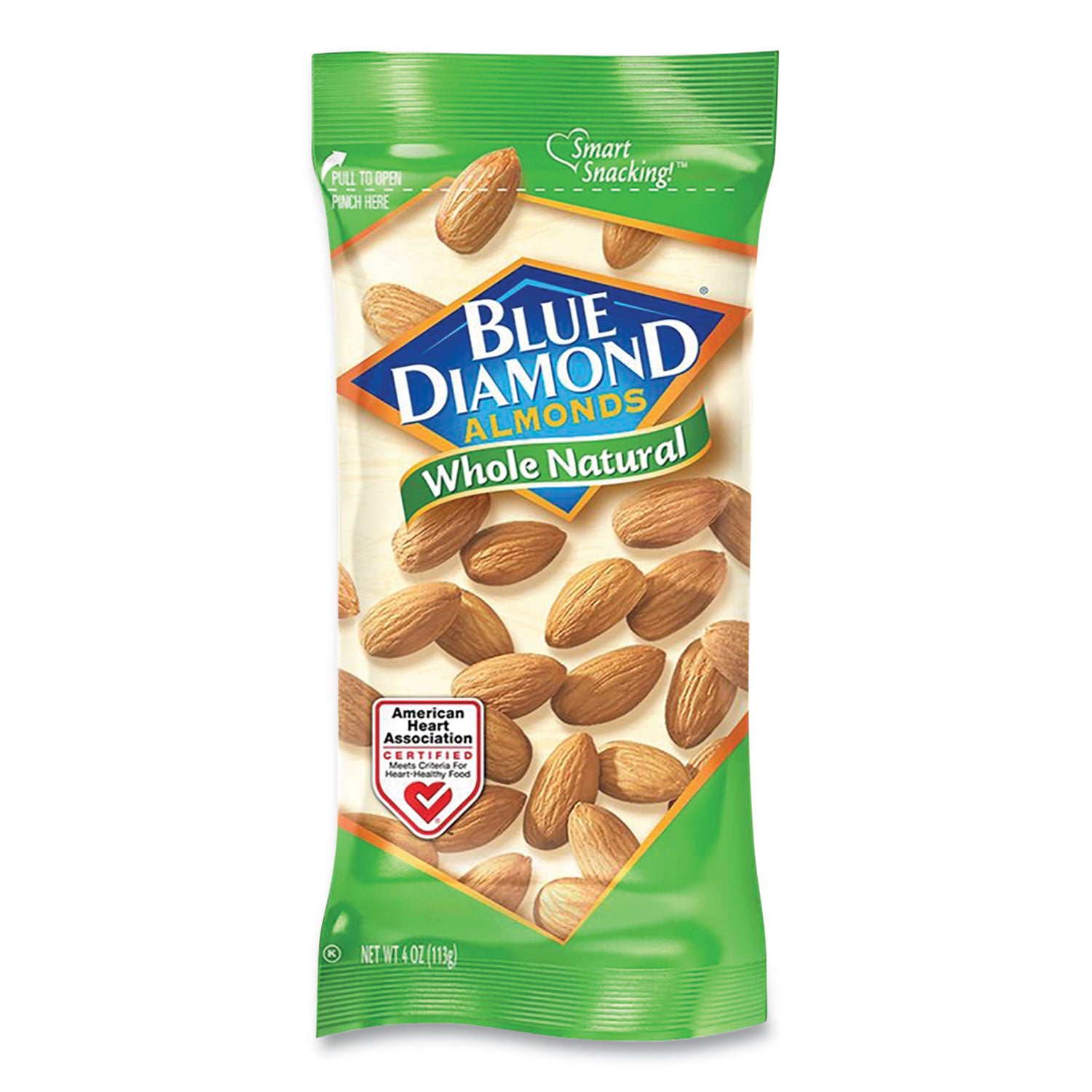 Blue Diamond® Whole Natural Almonds, 4 oz Bag, 12 Bags/Box