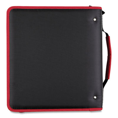 MEAD PRODUCTS Zipper Binder, 3 Rings, 2" Capacity, 11 x 8.5, Black/Red Accents - Flipcost