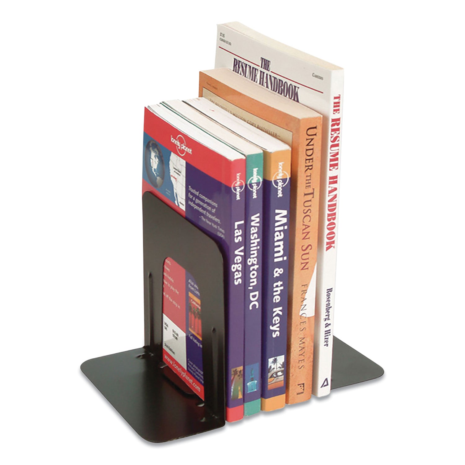 Officemate Steel Bookends, Nonskid, 5.88 x 8.25 x 9, Black, 1 Pair